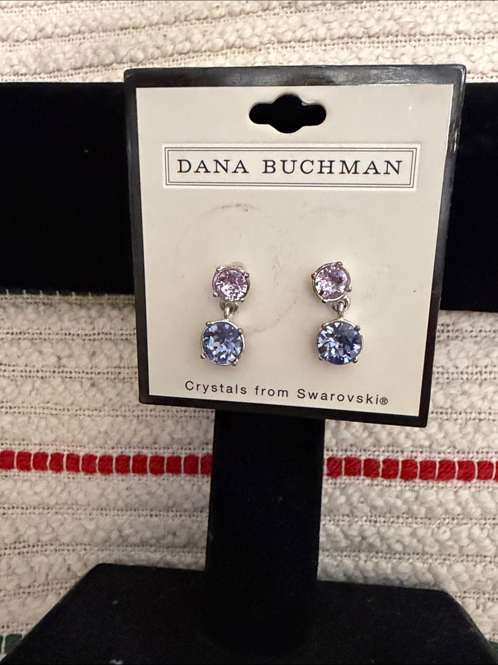 Dana Buchman Lavender and Periwinkle Crystal Drop Earrings